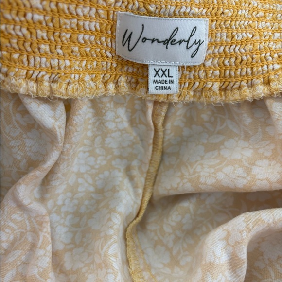 Wonderly Yellow Floral Smocked Midi Dress XXL Flowy Cottagecore Summer - Picture 3 of 7